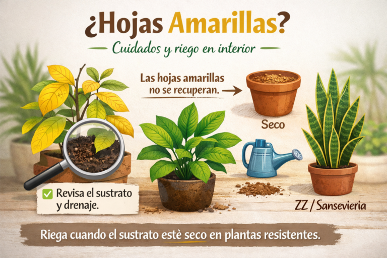Hojas amarillas en plantas: 7 causas y solución